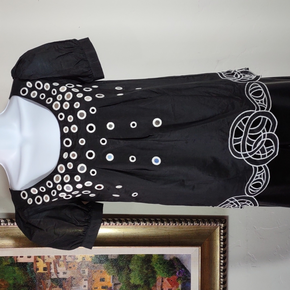 Hippy Indy Embellished Cutwork Top